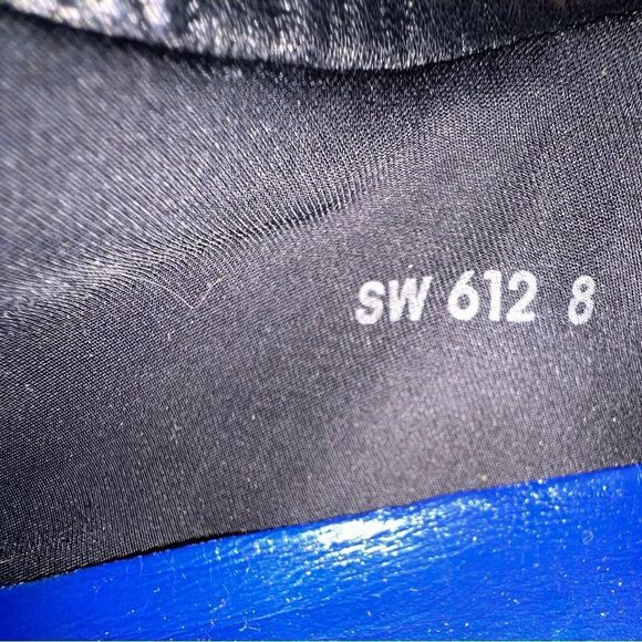 Stuart Weitzman Womens Sneakers 8 SW 612 Suede Black Platform White Slip On - Picture 9 of 10